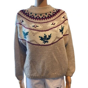 Shenanigans Knitted by Hand Pullover Sweater Women Size M